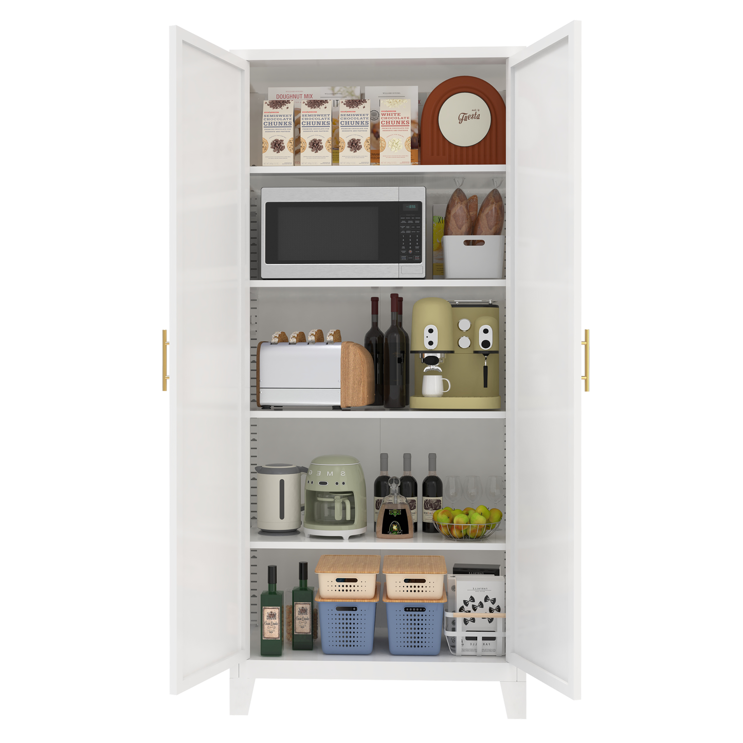 Shapely Doors Storage Cabinet with Adjustable Shelves