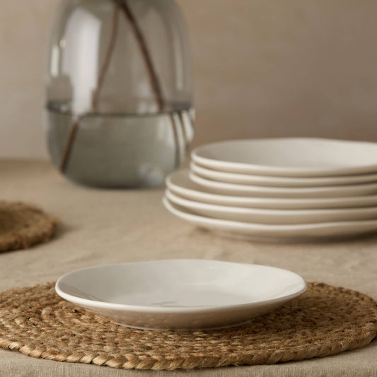 Linen Cream Salad Plate 9in