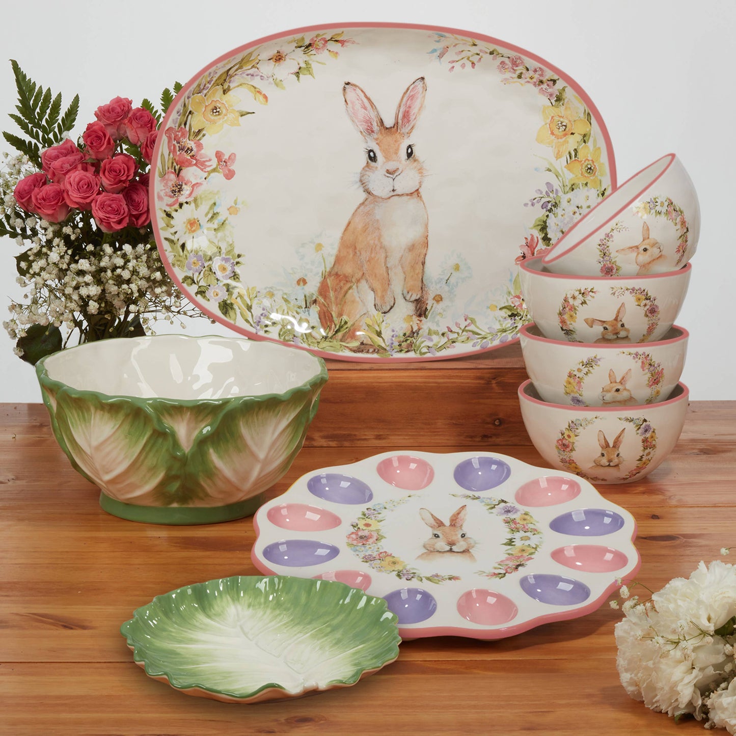 Easter Garden Oval Platter 17.25 x 12.5