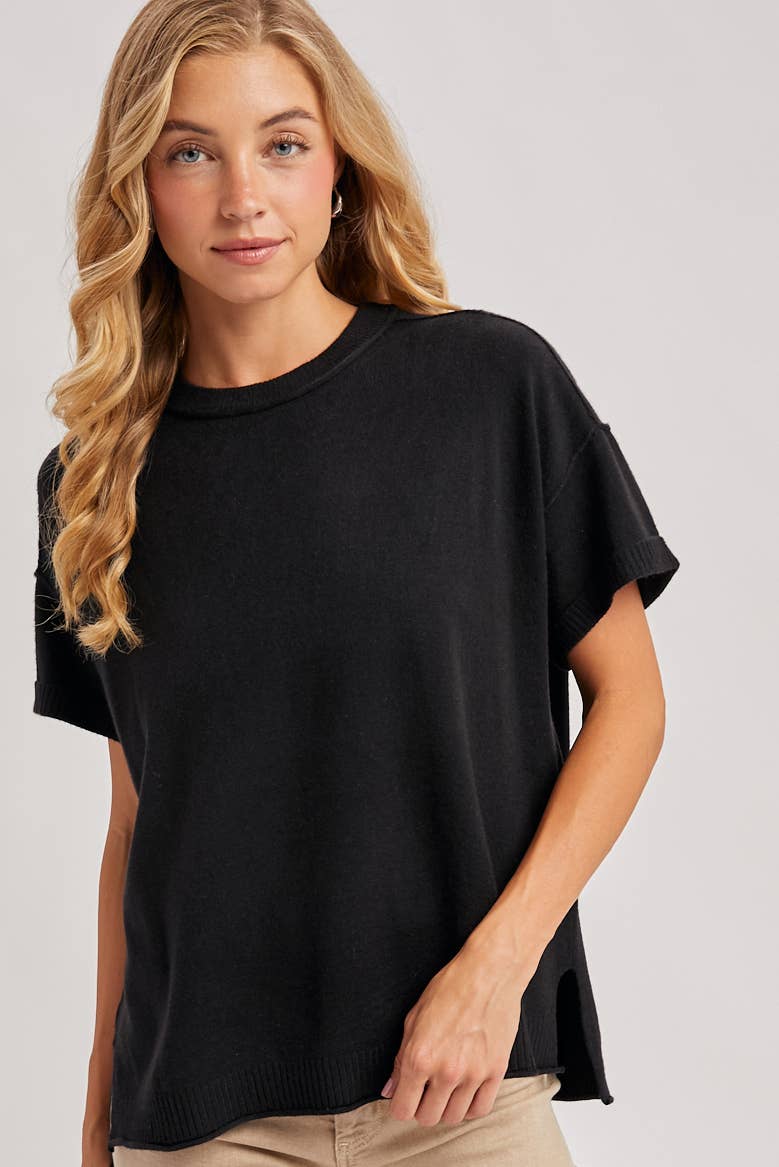 CREW NECK KNIT T-SHIRT