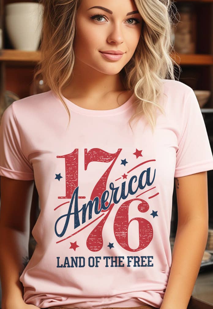 1776 Vintage America Free Unisex Round Neck Tee