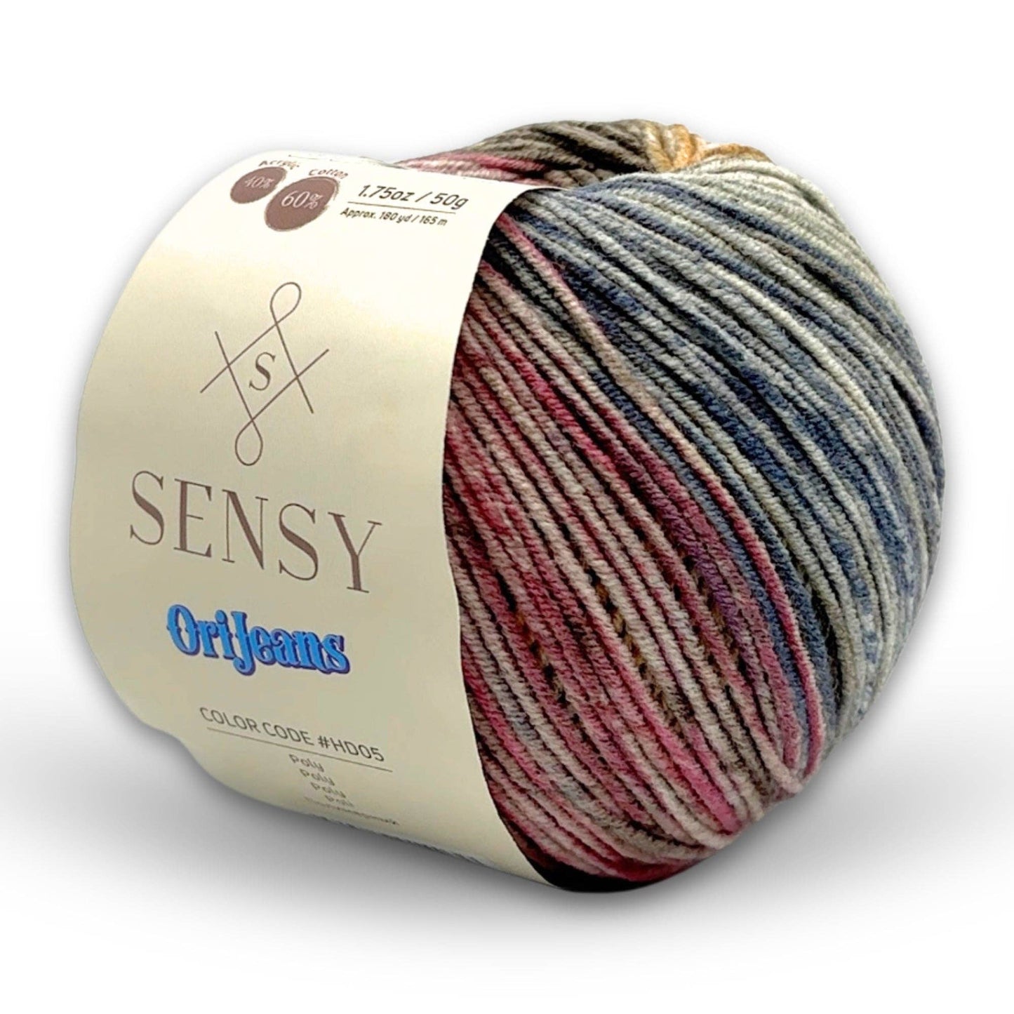 Sensy OriJeans Yarn, 1.75 oz, 180 yards, Gauge 2 Fine
