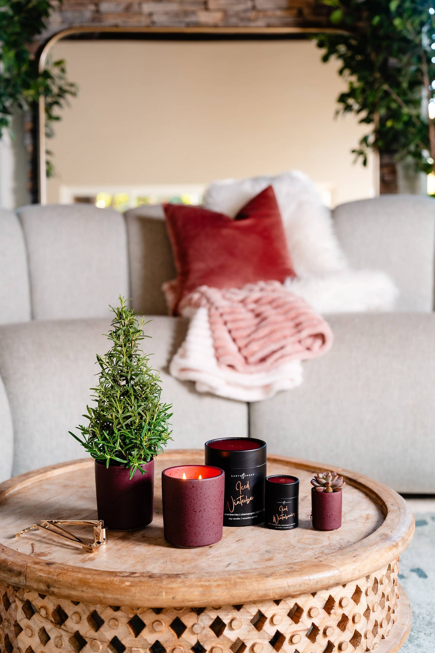 Earth & Ember 13 oz Candle: Iced Winterberries