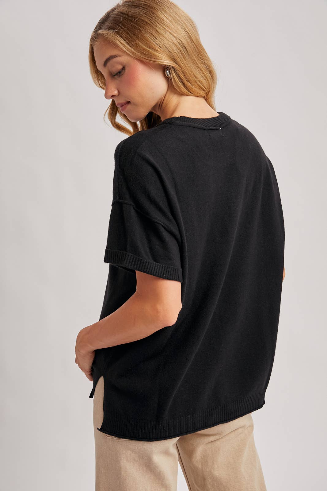 CREW NECK KNIT T-SHIRT