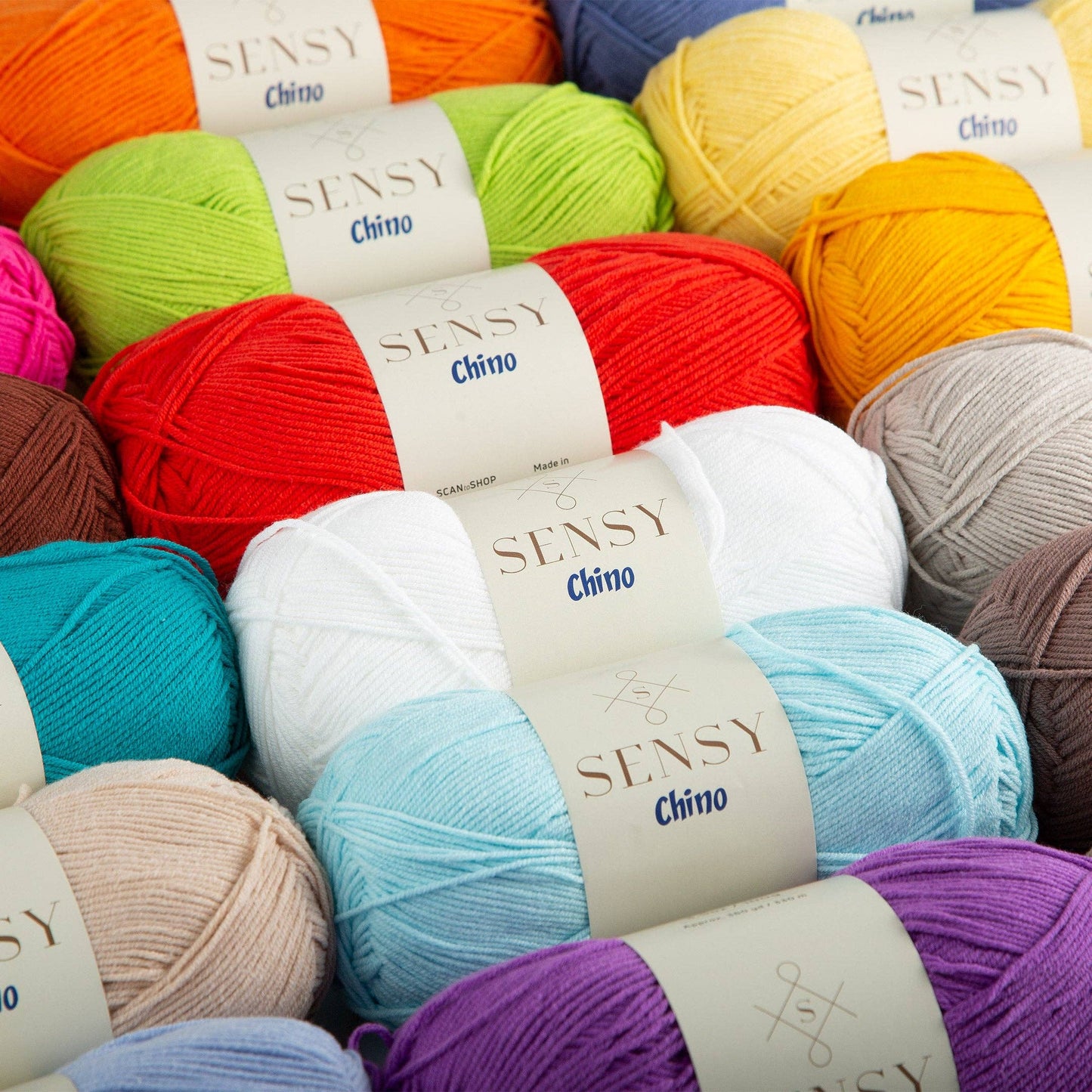 Sensy Chino Soft Cotton Yarn, 3.5 oz, 360 Yards, Gauge 2 Fin